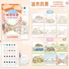 Novo conjunto de colorir aquarela com tintas embutidas, conjunto de colorir educativo infantil, conjunto de colorir divertido com tintas, atacado
