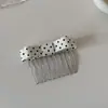 Peine para el Cabello con Lazo de Lunares Estilo Coreano, Pasador Exquisito y Dulce de Princesa, Pinza Fresca para Flequillo, Pinza para el Cabello Linda
