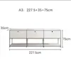 Móvel Modular Combinado Usm Armazenamento de Luxo Leve Aparador de Aço Inoxidável Armazenamento Gabinete de TV Gabinete de Sapatos Estilo Ins Armário Lateral de Armazenamento