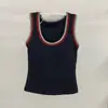 Estilo Coreano Bloque de Color Diseño Falso de Dos Piezas con Almohadillas de Sujetador Transpirables Fijas Tirantes Chaleco Nuevo Delgado Versátil Top