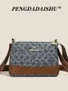 Bolso de Mujer 2026 Nueva Moda de Invierno Bolso de Mano Retro con Estampado de Letras Versátil Casual Cruzado Bolso para Mamá