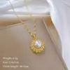 [Acero de titanio] Collar elegante y hermoso de lujo con perla de nido de pájaro y diamantes, cadena de clavícula para mujer, cadena de acero de titanio que combina con todo.