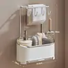 Suporte de Esponja Rack de Armazenamento de Panos de Prato Pano de Prato Cesta para Pia de Lavar Louça Suporte de Armazenamento de Suprimentos Organizadores Multifuncionais