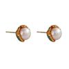 Aretes de Gota de Aceite de Perla de Moda de Lujo Accesible Europeo y Americano Nicho de Gama Alta Elegante Retro Exquisito Versátil Aretes de Aguja de Plata para Mujer