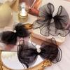 Tiara de Renda Preta 2022 com Presilha de Cabelo de Laço Grande, Presilha de Mola Popular Estilo Japonês de Bolinhas Fábrica Atacadista Top Craniano Alto