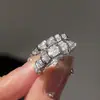 Anel de Cobra de Prata Exquisito com Zircônia Microincrustada Luz Luxo Alto Padrão Moda Estilo Frio Aberto Ajustável Anel de Dedo para Dieta