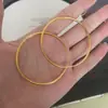 Transmisión en Vivo Transfronteriza Más Vendidos Aros Brillantes para Mujer 2.5cm 3cm Aros Lisos Latón Chapado en Oro Pendientes Grandes