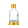Base Dourada Frasco de Vidro Transparente para Óleo Essencial Borrifador Spray Frasco para Loção Perfume Óleo Essencial Cosméticos Recipientes Vazios