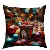Funda de Almohada Navideña Temu Decoración Festiva Transfronteriza Estilo Pintura al Óleo Realista Funda de Cojín para Sofá Dormitorio Almohada Venta al por Mayor