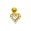 Clavo de acero inoxidable chapado en oro de 18 quilates con circonita para cartílago, joyería de piercing microincrustada, exquisita y compacta