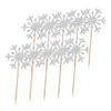Cartão de decoração de bolo de Natal floco de neve decoração de bolo de inverno neve plug-in festa plug-in pacote com 10