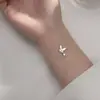 Pulsera Nalan Plata S925 Estilo Coreano Fresca Mariposa Concha para Mujer Dulce y Simple Joyería Estilo Bosque S4255