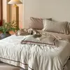Sencillo de Lujo Set de Cuatro Piezas Jacquard 100% Algodón Ropa de Dormir Cubreduvet de Algodón Puro Sábana Juego de Tres Piezas para Dormitorio Ropa de Cama