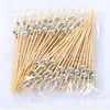 Palillos para cóctel de cuentas de plata galvanizada al por mayor transfronterizos, palillos de fruta para plato de frutas de fiesta y bar, decoración navideña, palillos de fruta de cuentas de oro galvanizado