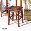 Banqueta Quadrada de Madeira Maciça para Mesa de Jantar Chinesa de Jacarandá Banqueta Baixa para Adulto Madeira Natural Banqueta para Trocar Sapatos Banqueta para Mesa de Chá Banqueta para Lavar os Pés
