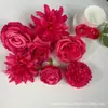 Flores da série vermelho rosa, tiaras de rosa e peônia cor-de-rosa, materiais para acessórios de cabelo, decorações de casamento, adereços de fotografia