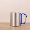 Taza con Mosquetón Portátil para Exteriores Transfronteriza de Acero Inoxidable 304 Termo para Acampar Montaje en Coche Taza de Doble Capa Boca Pequeña