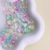 Cadena para teléfono móvil con cuentas cuadradas de color transparente, forma de corazón de melocotón, acrílica, hecha a mano, accesorios para pulseras y collares.