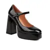 Zapatos Comercio Exterior Europeo y Americano Zapato Individual Cabeza de Zapato Mesa de Agua Hebilla Moda Femenina Zapatos Individuales Tacones Altos Tacón de Charol Grueso Blanco para Mujer