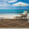 Alfombrilla de Playa de Plástico de Doble Cara Rayada Jacquard para Autocaravana, Patio, Exterior, Personalizable, Venta al por Mayor de Fabricante
