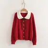 Moda Otoño 2026 Suéter de Punto Estilo Muñeca Japonés para Mujer con Lazo de Encaje, Top Elegante Estilo Francés, Moderno