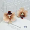 Filme Phalaenopsis Flor Pequena Alta Simulação Sentir Phalaenopsis Férias de Verão Processamento de Acessório de Cabeça DIY Chapéu de Formatura