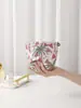 Bolso de Cosméticos para Mujer con Tejido Jacquard de Sandía y Coco Fresco, Bolso de Mano Portátil para Almacenamiento de Productos para el Cuidado de la Piel, Bolso de Mano con Cremallera