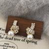 Pendientes Geométricos Bicolor con Forma de Gota de Agua Cepillada Transfronterizos, Estilo Simple Ins, Diseño de Alta Gama, Pendientes de Botón Versátiles para Mujer