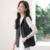 Chaleco Fino Corto con Capucha para Mujer, Ropa Exterior Casual Versátil de Primavera y Otoño, Chaleco Casual Estilo Japonés y Coreano