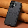 Suteni é Adequado para Capa de Celular Iphone18Promax, Capa de Couro Apple com Padrão Lichia, Carregamento Sem Fio Magsafe