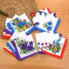 Pañuelo Retro Estampado de Algodón Puro para Mujer de 28 cm, Estilo Vintage, Pañuelo Nostálgico, Delgado, Absorbente, Toalla de Mano para Secar el Sudor 100% Algodón