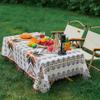 Mantel Estilo Bohemio, Esterilla de Picnic de Tela de Algodón y Lino, Esterilla de Piso a Prueba de Humedad, Manta Decorativa, Manta para Acampar al Aire Libre