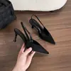 2026 Nuevos Zapatos de Tacón Alto con Estampado de Leopardo, Punta Cerrada y Talón Abierto, Zapatos de Salón de Punta Fina Estilo Europeo y Americano para Mujer, Estilo Francés