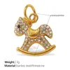 Novedades Transfronterizas Europeas y Americanas, Colgantes de Animales de Diamantes DIY Lindos y Exquisitos, Colección Versátil de Colgantes Chapados en Acero Inoxidable con Oro de 18 Quilates