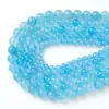 Calcedônia Azul Aquamarina Contas Soltas Calcedônia Azul Contas Redondas Feitas à Mão com Contas Acessórios para Pulseira Colar DIY