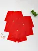 Calzoncillos Boxer Rojos para Hombres en su Año Zodiacal, Calzoncillos Boxer Rojos Festivos para Boda, Pantalones Rojos, Tallas Grandes