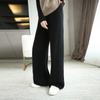 Pantalones de punto de lana de pierna ancha para mujer, otoño e invierno, adelgazantes, de cintura alta, holgados, con caída recta, pantalones casuales para mujer