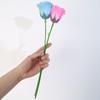En stock suministro rosa artificial varilla verde alambre de hierro bolsa de plástico flor varilla tallo de rosa varilla de hierro soporte de flores material