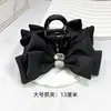 Pinza para el pelo estilo coreano Dongdaemun, elegante, de satén, con lazo de cristal, a la moda y no daña el cabello, accesorio para el cabello negro de alta gama