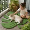Novo tapete para gato em formato de folha, tapete de chão macio e confortável para animais de estimação, tapete de dormir universal e amigo da pele, suprimentos para animais de estimação