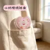 Espejo de maquillaje de mano con forma de corazón inspirado en la dopamina, diseño lindo de dibujos animados, transparente y portátil, perfecto para retoques rápidos sobre la marcha, un miniespejo para niñas