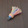 Borlas de fio de algodão com céu estrelado tingido em degradê, pingentes coloridos de fio de algodão feitos à mão, acessórios para Hanfu, decorações para pendurar em carro e bolsa