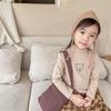 Camiseta de Primavera y Otoño para Hombre y Mujer para Niños Ropa Infantil Estilo Occidental para Bebé Personalidad Infantil Moderna Coreana Pit Sole Dibujos Animados Color Sólido Camiseta Base