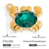 Accesorios de joyería DIY de acero inoxidable transfronterizos serie amor incrustado piedra natural colgante individual colgante color oro 18K