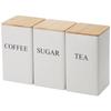 Transfronterizo Más Vendido Estilo Japonés Simple Lata para Café y Té Exhibidor Bolsa de Té Lata Sellada Tapa de Bambú Lata de Hierro Almacenamiento de Snacks