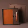 Caixa de Presente com Conjunto de Cadernos de Cor Sólida com Impressão de Logo, Bloco de Notas Espessado, Presente Corporativo, Caderno Cultural e Criativo, Caneta de Papelaria