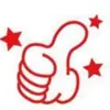 Sello infantil fotosensible con pequeño logotipo en miniatura. El maestro anima a grabar el sello de premio en un sello circular con el nombre.