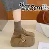 Sapatos Birkenstock totalmente fechados de sola grossa sapatos femininos 2026 novo estilo outono e inverno slip-on mocassins Birkenstock sapatos de algodão com pelo de pelúcia