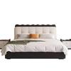 Cama de Cuero Genuino Estilo Francés para Dormitorio Principal 1.8m Cama Tapizada Elegante de Alta Gama con Almacenamiento de Cajones Multifuncional Cama Grande