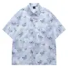 [Design com Franjas] Novas Camisas de Verão com Estampa Completa de Borboletas para Homens e Mulheres, Leves e Levemente Transparentes, Proteção Solar, Camisas Largas